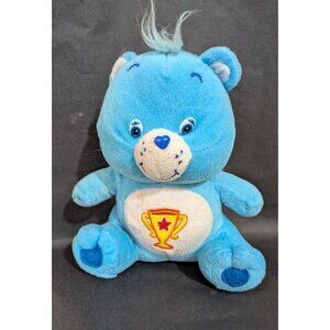 Care Bears Champ Bear Plush Blue w/ Trophy Award 2004 Nanco Stuffed Animal Toy 1